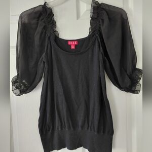 Elle Black Puff Sleeve Blouse